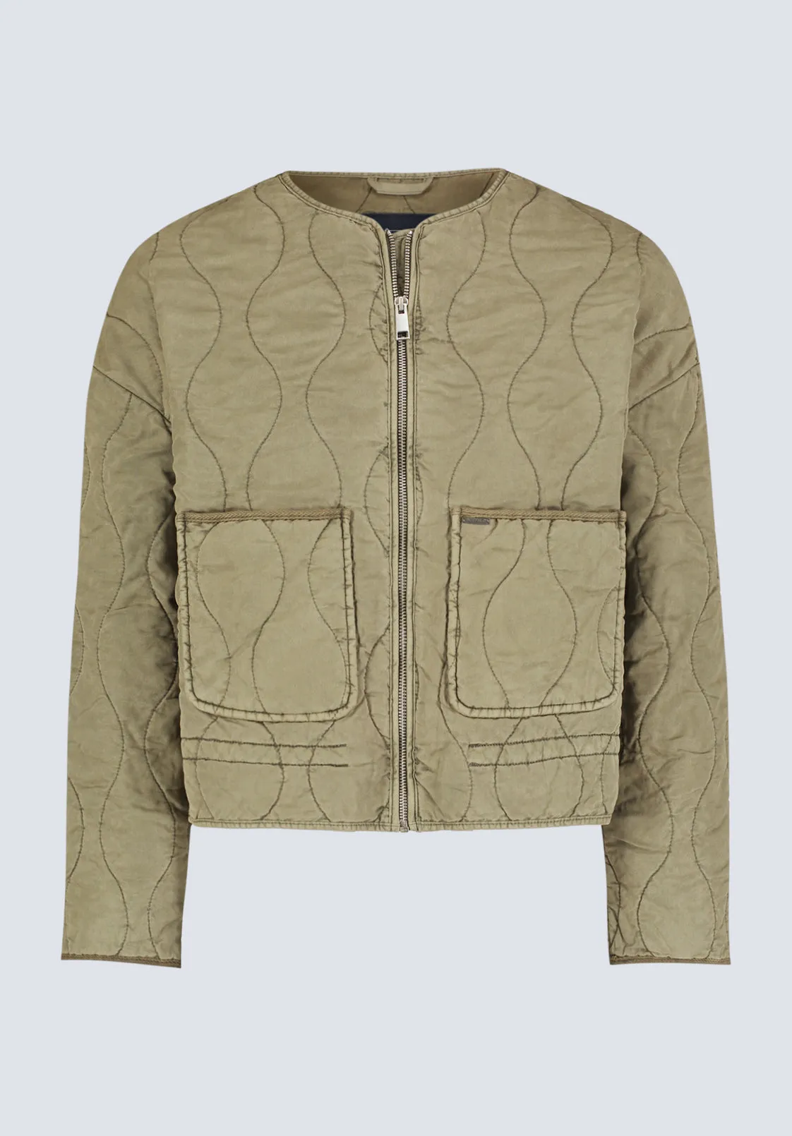 Annalee Women's Quilted Cropped Jacket, Olive Green - JK0025H