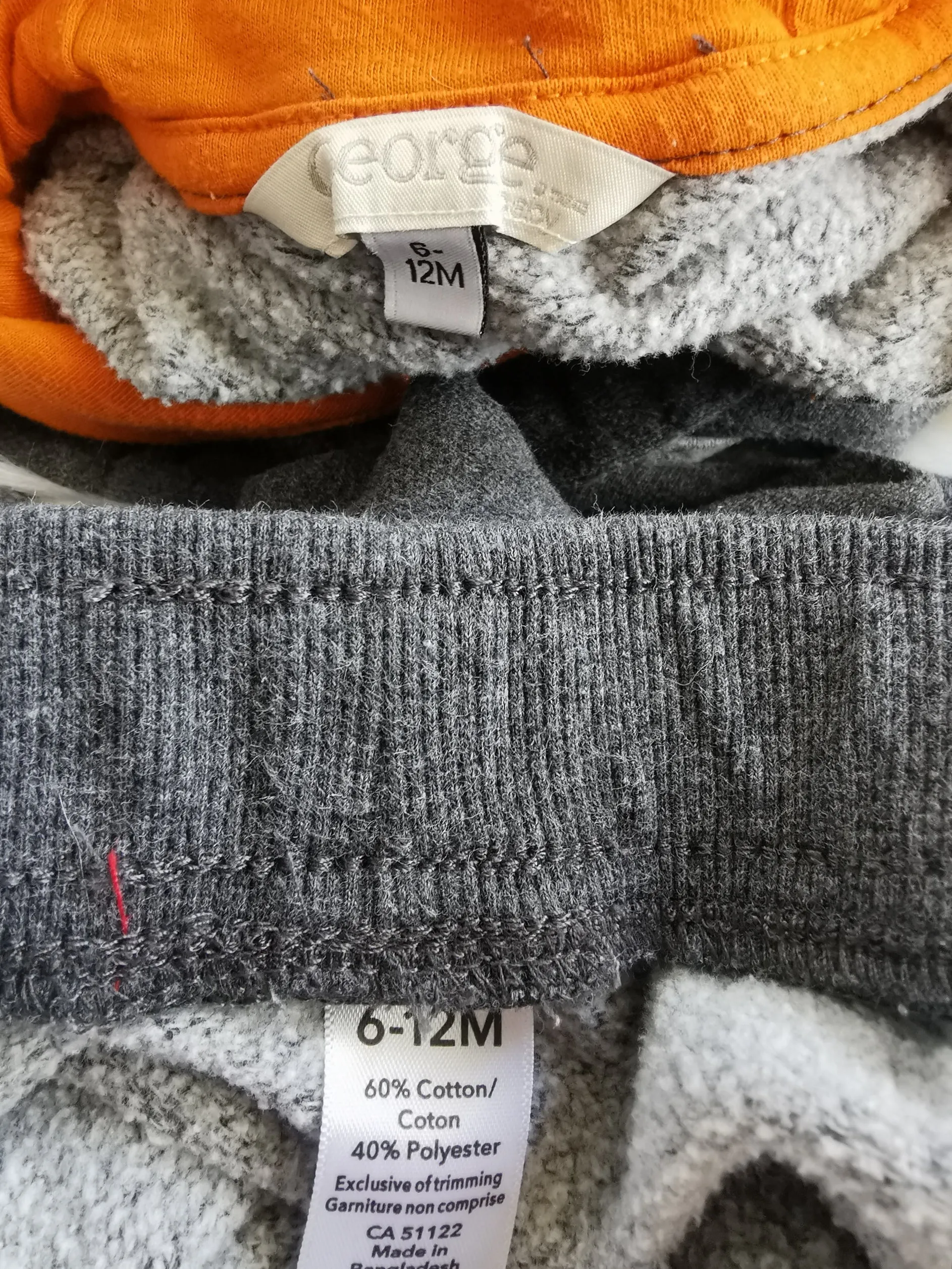BABY BOY SIZE 6/12 MONTHS - GEORGE, Matching 2 Piece Fall Outfit VGUC B7
