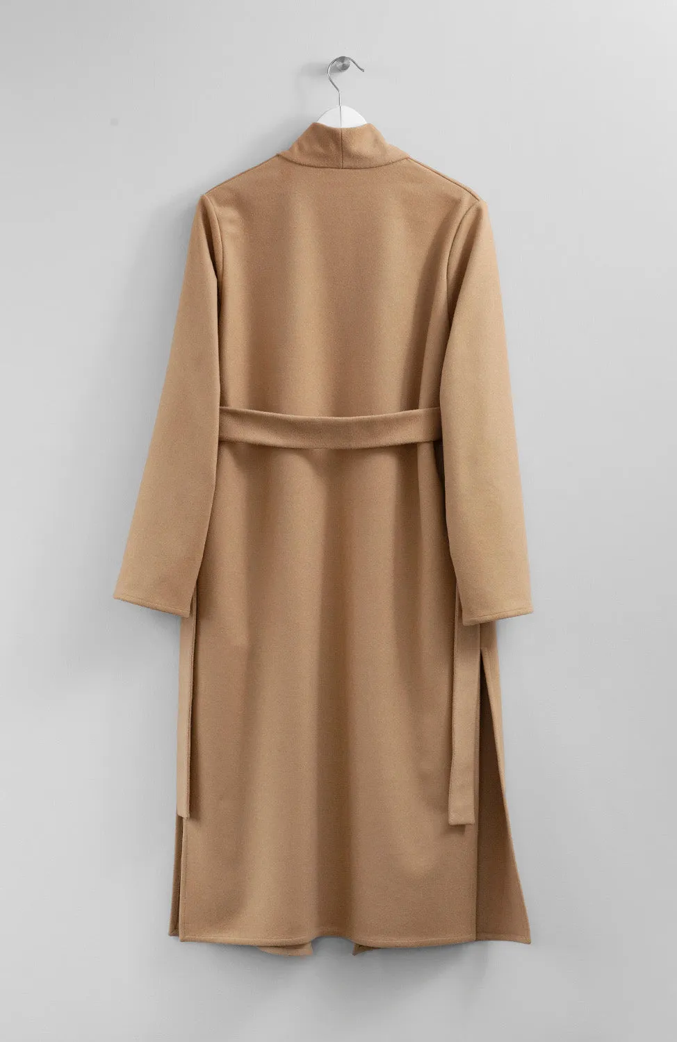 CAMEL LONG WOOL COAT