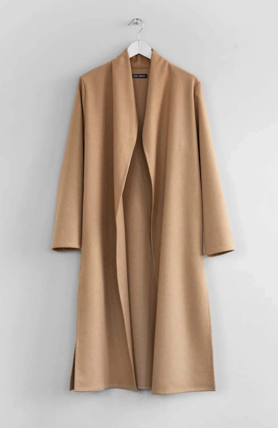 CAMEL LONG WOOL COAT