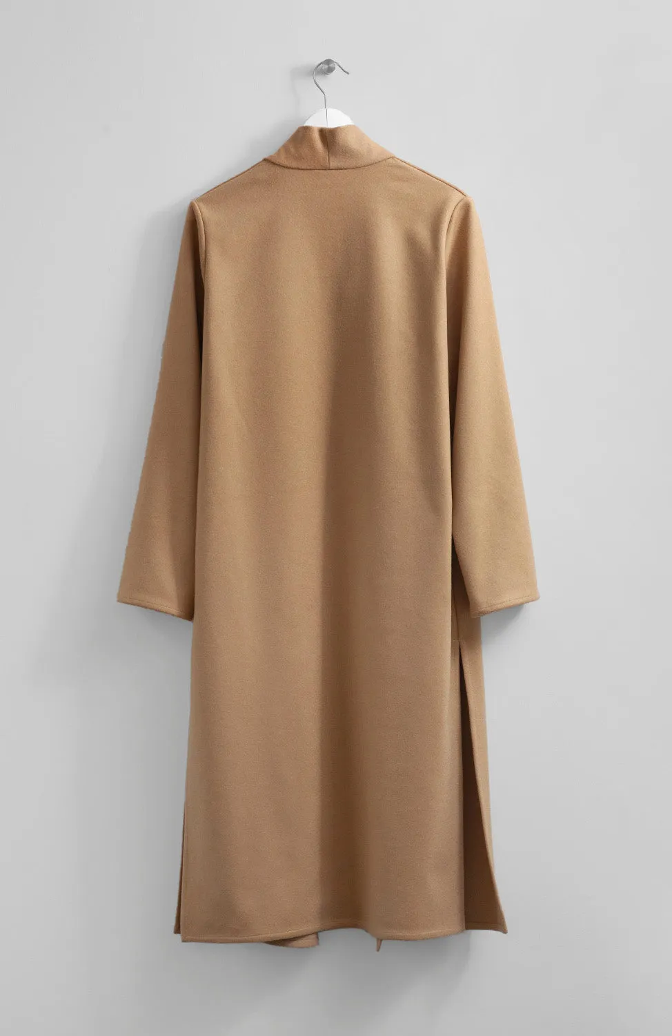 CAMEL LONG WOOL COAT