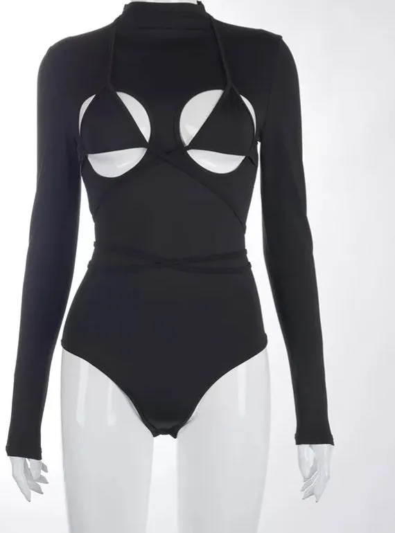 high cut long sleeve bodysuit
