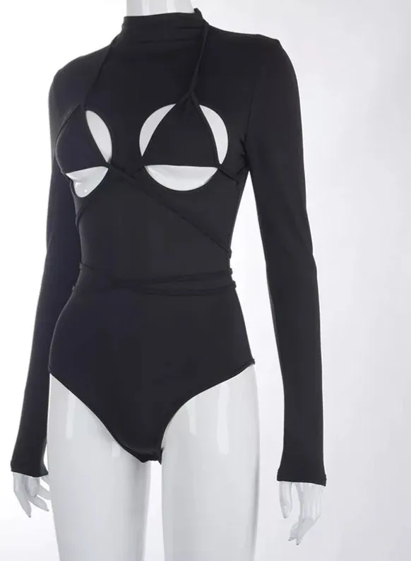 high cut long sleeve bodysuit