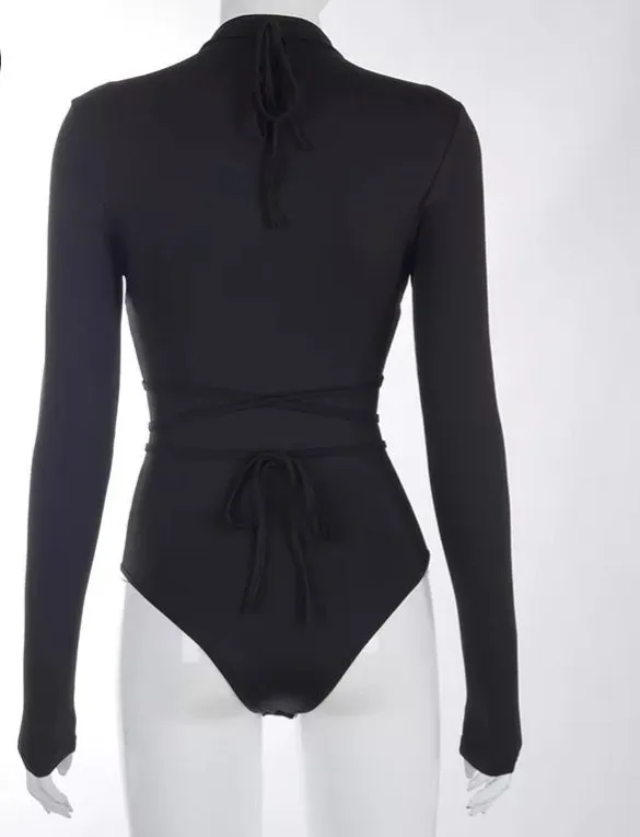 high cut long sleeve bodysuit