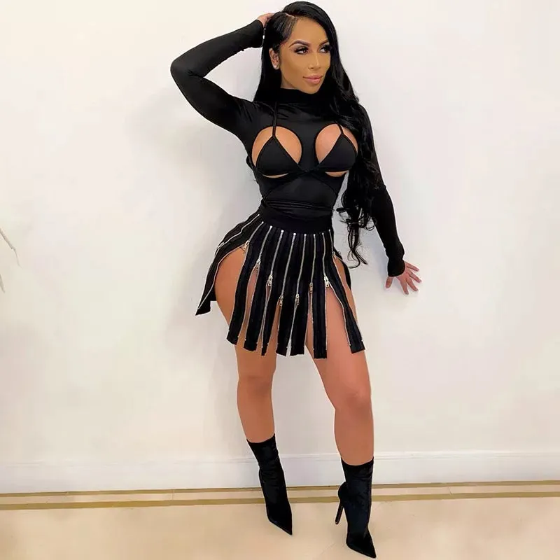 high cut long sleeve bodysuit