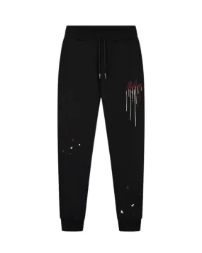 MALELIONS PAINTER SWEATPANTS - BLACK/BURGUNDY
