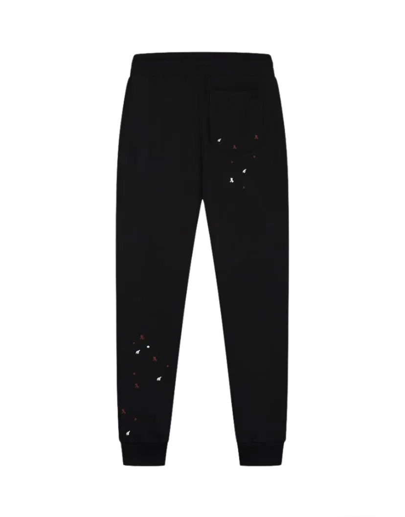 MALELIONS PAINTER SWEATPANTS - BLACK/BURGUNDY