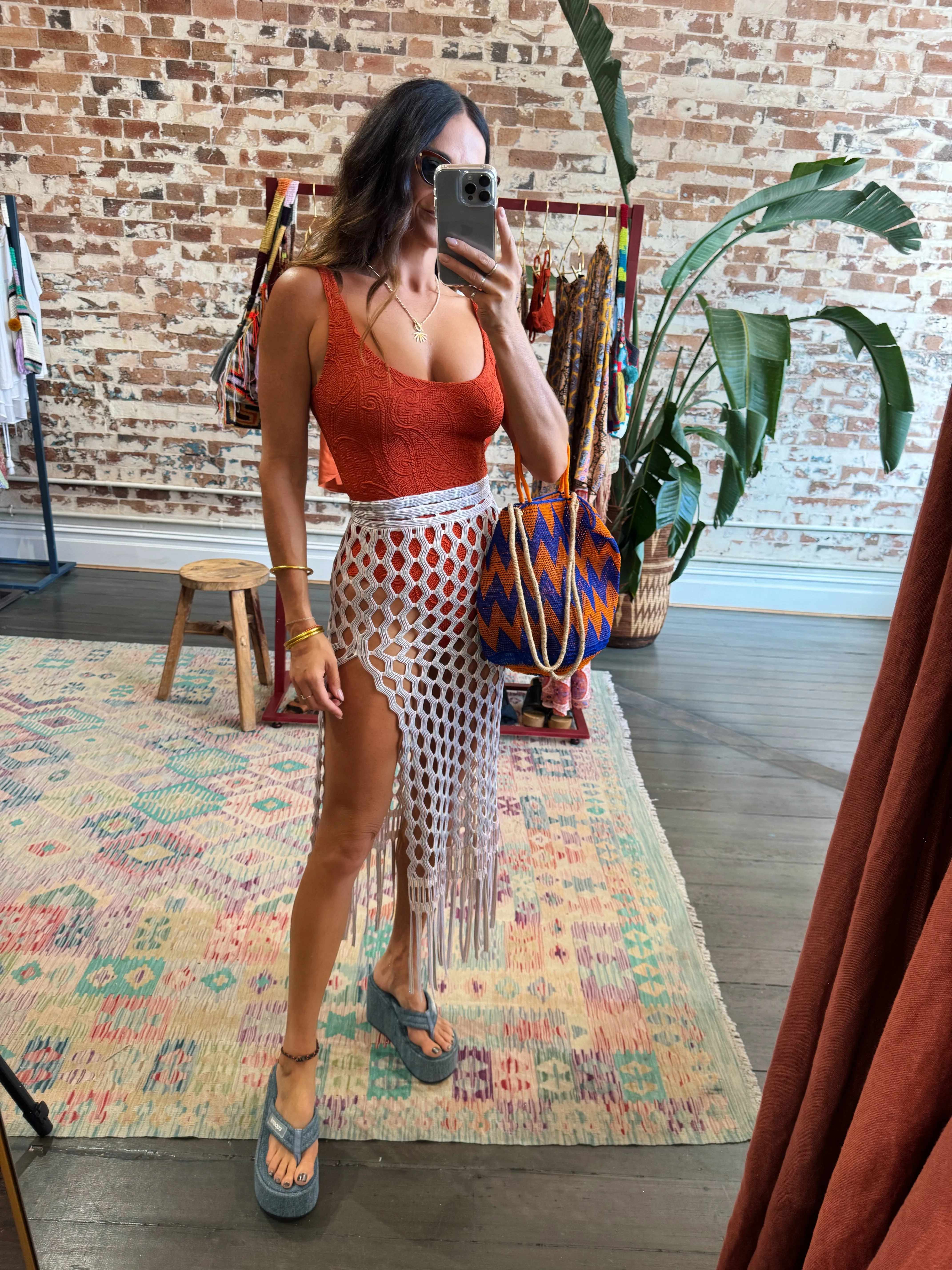 Riva Macrame Jacquard Skirt