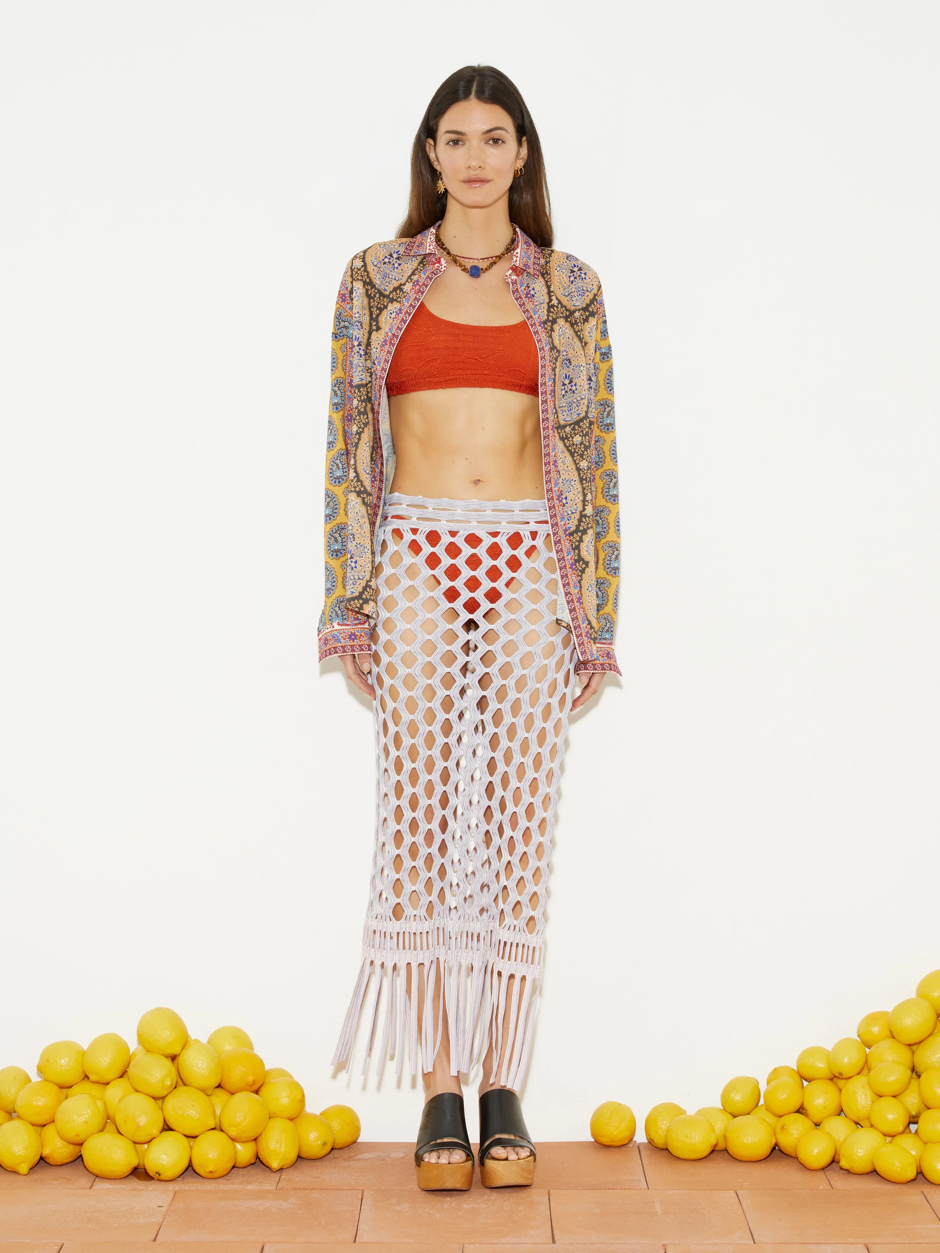 Riva Macrame Jacquard Skirt