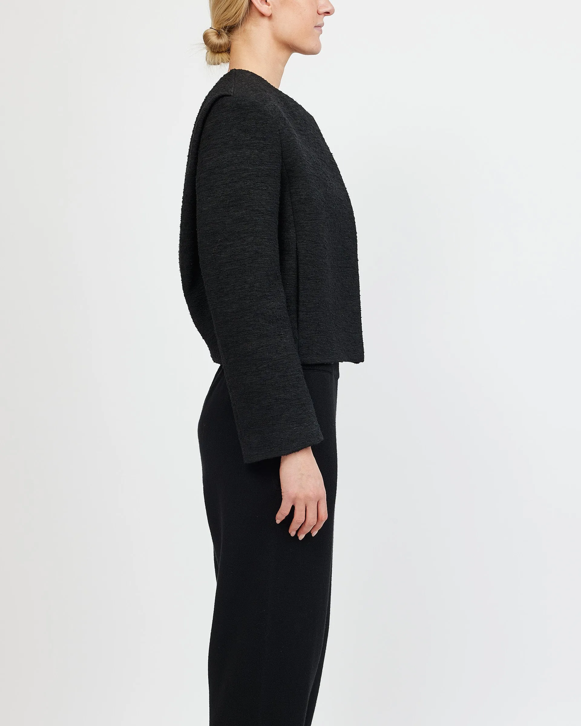 Toteme Black Cropped Bouclé Jacket