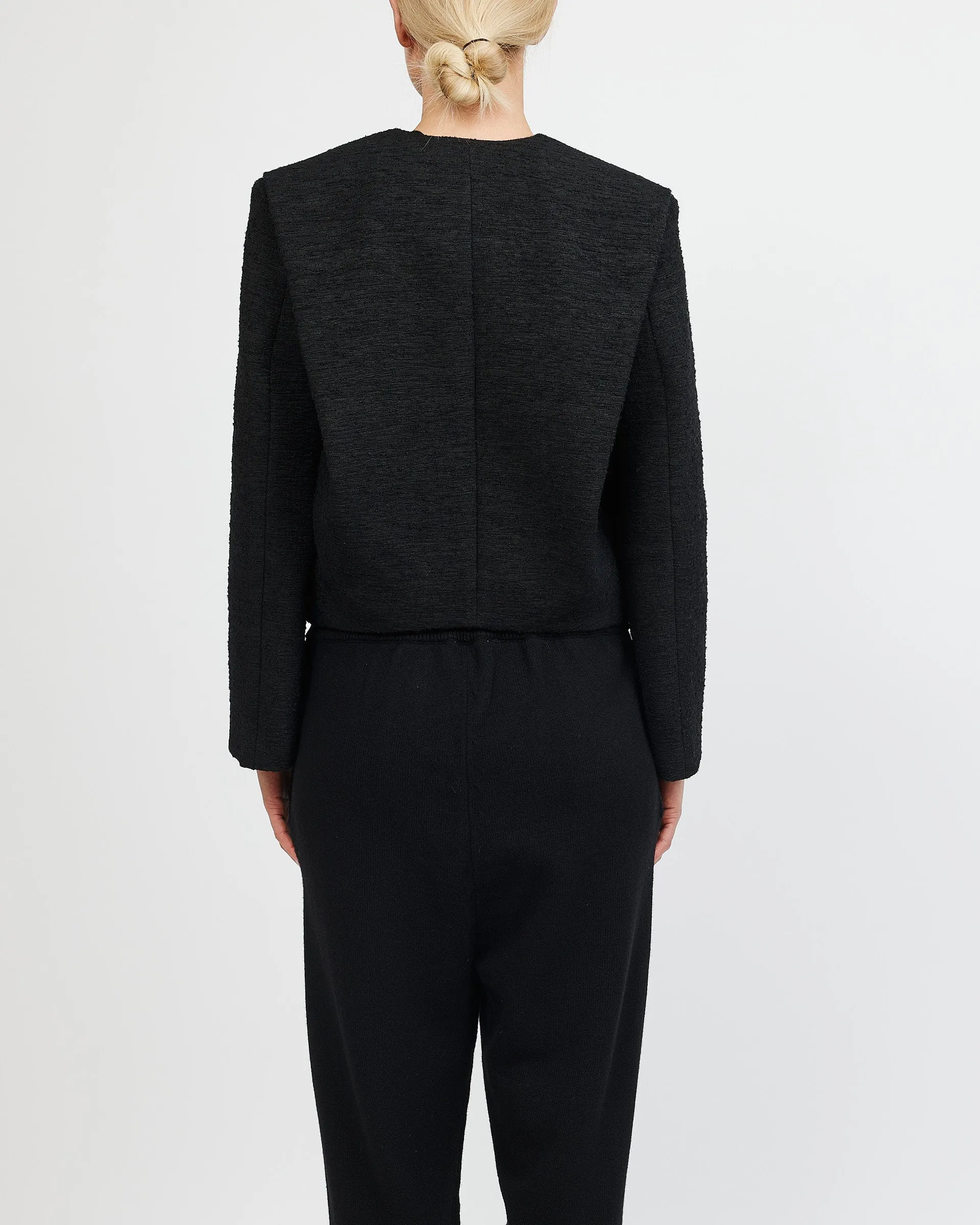 Toteme Black Cropped Bouclé Jacket