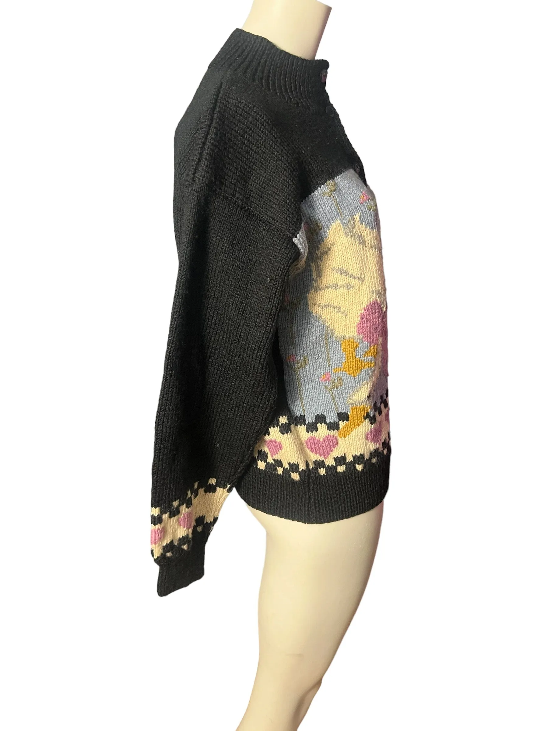 Vintage 80's goose & heart sweater M L